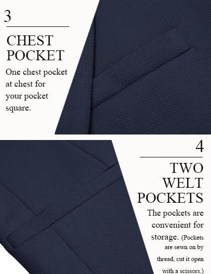 image:imageCOOFANDY Mens Casual Blazer Slim Fit Two Button Knit Sport CoatNavy Blue