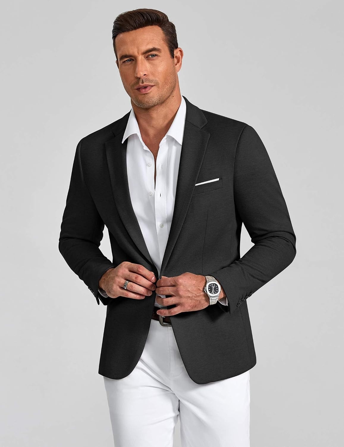 image:imageCOOFANDY Mens Casual Knit Blazer Sport Coats Business Suit JacketBlack