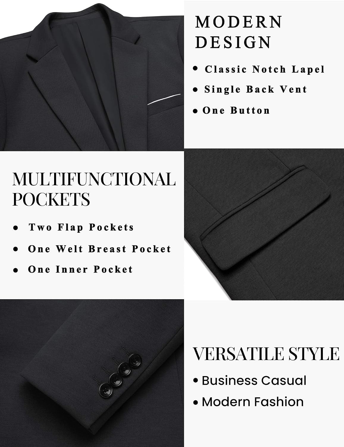 image:imageCOOFANDY Mens Casual Knit Blazer Sport Coats Business Suit JacketBlack