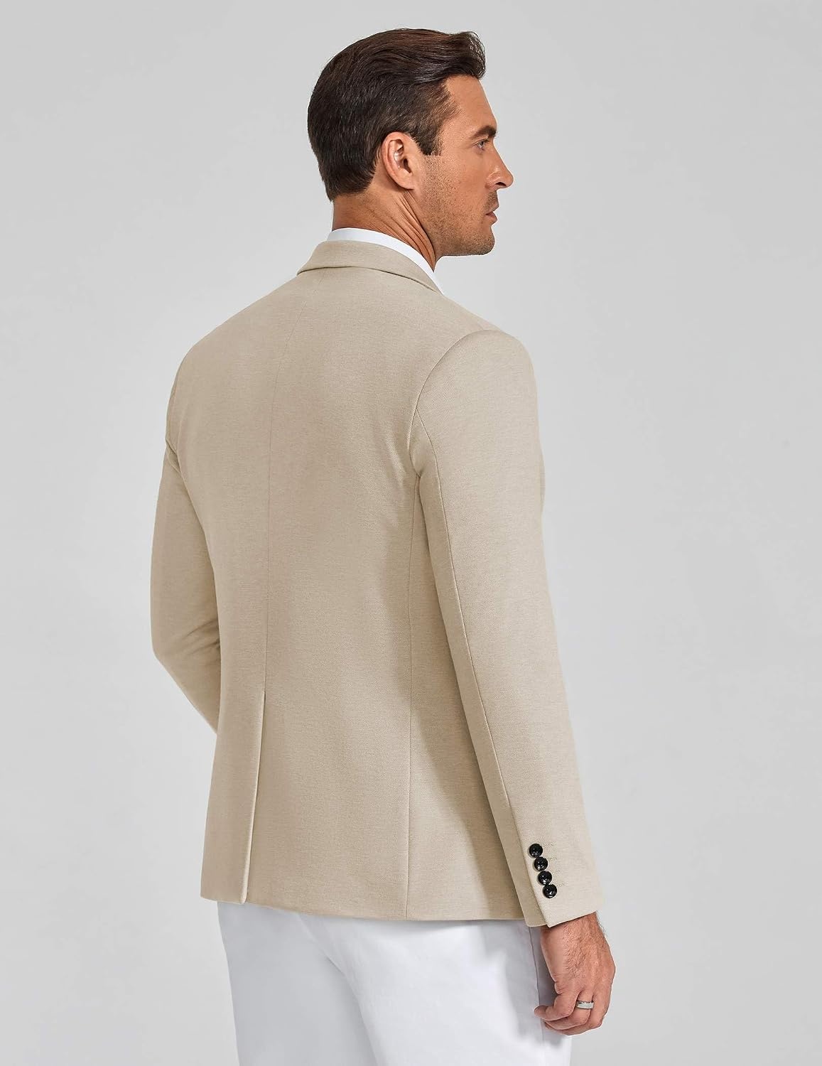 image:imageCOOFANDY Mens Casual Knit Blazer Sport Coats Business Suit JacketLight Khaki