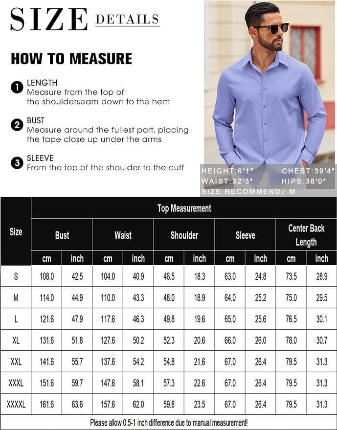 image:imageCOOFANDY Mens Oxford Shirt Long Sleeve Dress Shirt Casual Button Down ShirtPink