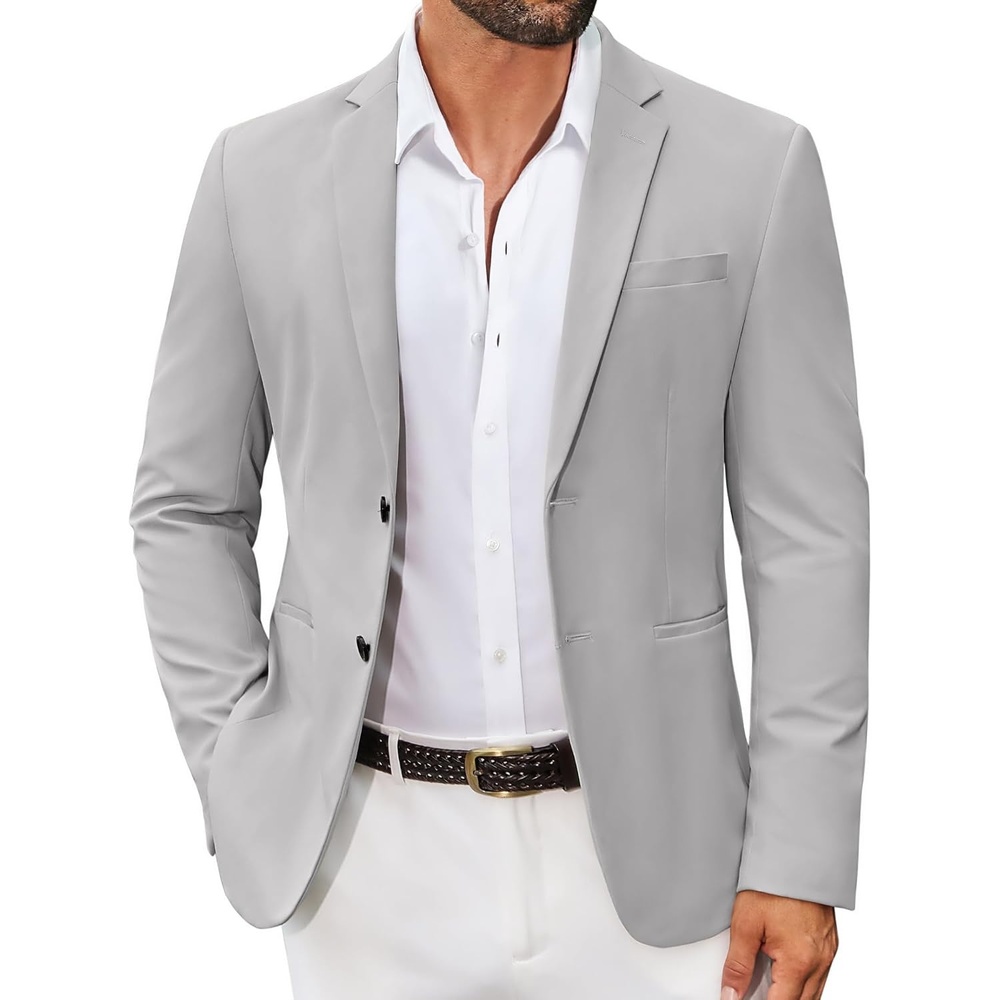 image:imageCOOFANDY Mens Sport Coat Casual Slim Fit Blazer JacketLight Grey
