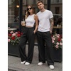COOFANDY Men’s Casual Baggy Sweatpants Cotton Wide Leg Drawstring Pants(Black)