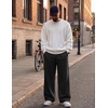 COOFANDY Men’s Casual Baggy Sweatpants Cotton Wide Leg Drawstring Pants(Black)