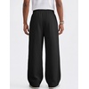 COOFANDY Men’s Casual Baggy Sweatpants Cotton Wide Leg Drawstring Pants(Black)