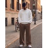 COOFANDY Men’s Casual Baggy Sweatpants Cotton Wide Leg Drawstring Pants(Brown)