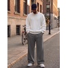 COOFANDY Men’s Casual Baggy Sweatpants Cotton Wide Leg Drawstring Pants(Dark Grey)