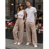 COOFANDY Men’s Casual Baggy Sweatpants Cotton Wide Leg Drawstring Pants(Khaki)