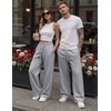 COOFANDY Men’s Casual Baggy Sweatpants Cotton Wide Leg Drawstring Pants(Light Grey)