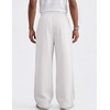COOFANDY Men’s Casual Baggy Sweatpants Cotton Wide Leg Drawstring Pants(White)