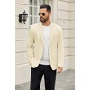 COOFANDY Men’s Casual Blazer Slim Fit Two Button Knit Sport Coat(Beige)