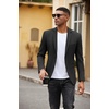 COOFANDY Men’s Casual Blazer Slim Fit Two Button Knit Sport Coat(Black)