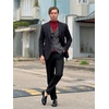COOFANDY Men’s Casual Blazer Slim Fit Two Button Knit Sport Coat(Black)