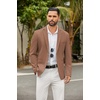 COOFANDY Men’s Casual Blazer Slim Fit Two Button Knit Sport Coat(Brown)