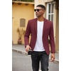 COOFANDY Men’s Casual Blazer Slim Fit Two Button Knit Sport Coat(Burgundy)