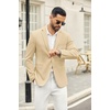 COOFANDY Men’s Casual Blazer Slim Fit Two Button Knit Sport Coat(Light Khaki)