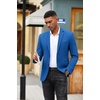 COOFANDY Men’s Casual Blazer Slim Fit Two Button Knit Sport Coat(Royal Blue)