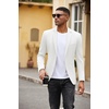 COOFANDY Men’s Casual Blazer Slim Fit Two Button Knit Sport Coat(White)
