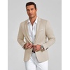 COOFANDY Men’s Casual Knit Blazer Sport Coats Business Suit Jacket(Light Khaki)