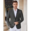 COOFANDY Mens Casual Knit Blazer Stretch Sport Coat Two Button Suit Jackets(Dark Heather Grey)