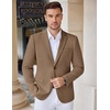COOFANDY Mens Casual Knit Blazer Stretch Sport Coat Two Button Suit Jackets(Light Brown)