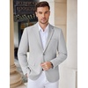 COOFANDY Mens Casual Knit Blazer Stretch Sport Coat Two Button Suit Jackets(Light Heather Grey)