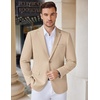 COOFANDY Mens Casual Knit Blazer Stretch Sport Coat Two Button Suit Jackets(Light Khaki)
