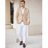 COOFANDY Mens Casual Knit Blazer Stretch Sport Coat Two Button Suit Jackets(Light Khaki)