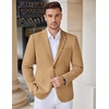 COOFANDY Mens Casual Knit Blazer Stretch Sport Coat Two Button Suit Jackets(Light Tan)