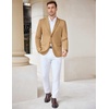 COOFANDY Mens Casual Knit Blazer Stretch Sport Coat Two Button Suit Jackets(Light Tan)