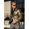 COOFANDY Mens Metallic Jacket Casual Sport Coat 70s Party Disco Outfits(01_gold)