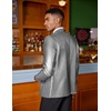 COOFANDY Mens Metallic Jacket Casual Sport Coat 70s Party Disco Outfits(02_silver)