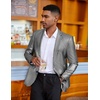 COOFANDY Mens Metallic Jacket Casual Sport Coat 70s Party Disco Outfits(02_silver)