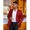 COOFANDY Mens Metallic Jacket Casual Sport Coat 70s Party Disco Outfits(05_red)