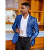 COOFANDY Mens Metallic Jacket Casual Sport Coat 70s Party Disco Outfits(Blue)