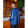 COOFANDY Mens Metallic Jacket Casual Sport Coat 70s Party Disco Outfits(Blue)