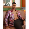 COOFANDY Mens Metallic Jacket Casual Sport Coat 70s Party Disco Outfits(Colored Leaf)