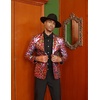 COOFANDY Mens Metallic Jacket Casual Sport Coat 70s Party Disco Outfits(Colored Leaf)