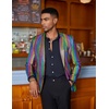 COOFANDY Mens Metallic Jacket Casual Sport Coat 70s Party Disco Outfits(Multicolor)