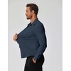 COOFANDY Men’s Muscle Fit Dress Shirts Wrinkle Free Long Sleeve Button Down Shirt(Dark Blue)