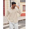 COOFANDY Mens Oxford Shirt Long Sleeve Dress Shirt Casual Button Down Shirt(Beige)