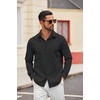 COOFANDY Mens Oxford Shirt Long Sleeve Dress Shirt Casual Button Down Shirt(Black)