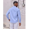 COOFANDY Mens Oxford Shirt Long Sleeve Dress Shirt Casual Button Down Shirt(Blue)