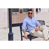 COOFANDY Mens Oxford Shirt Long Sleeve Dress Shirt Casual Button Down Shirt(Blue)
