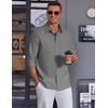 COOFANDY Mens Oxford Shirt Long Sleeve Dress Shirt Casual Button Down Shirt(Dark Grey)
