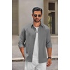 COOFANDY Mens Oxford Shirt Long Sleeve Dress Shirt Casual Button Down Shirt(Dark Grey)