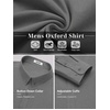 COOFANDY Mens Oxford Shirt Long Sleeve Dress Shirt Casual Button Down Shirt(Dark Grey)