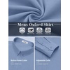 COOFANDY Mens Oxford Shirt Long Sleeve Dress Shirt Casual Button Down Shirt(Grey Blue)