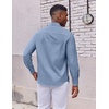 COOFANDY Mens Oxford Shirt Long Sleeve Dress Shirt Casual Button Down Shirt(Grey Blue)