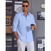 COOFANDY Mens Oxford Shirt Long Sleeve Dress Shirt Casual Button Down Shirt(Light Blue)